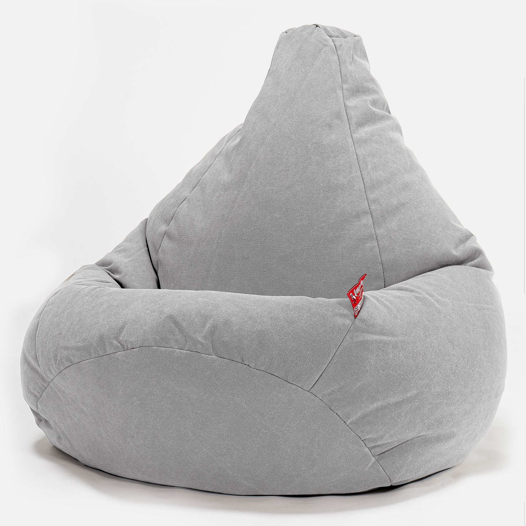 Lounge Pug Highback Gaming Bean Bag Chair Canvas Pewter Grey Beanbag UK