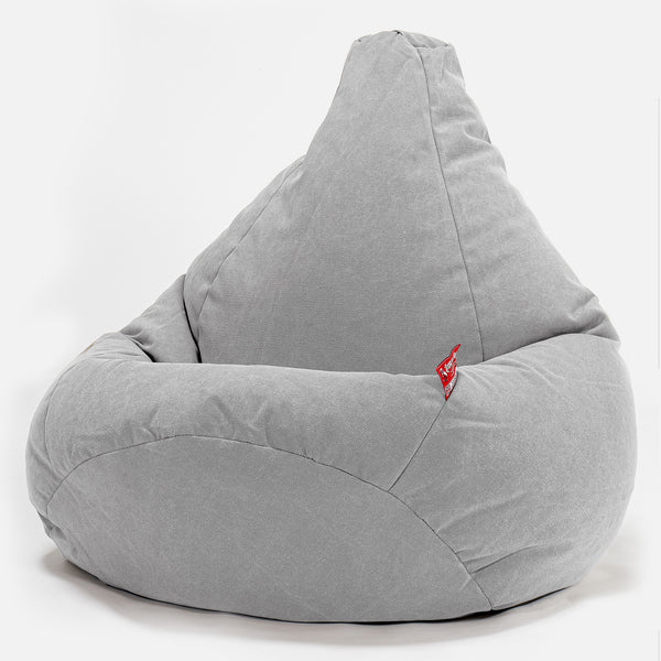 Highback Bean Bag Chair - Canvas Pewter 01
