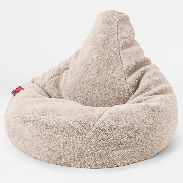 Highback Bean Bag Chair - Teddy Faux Fur Mink 04