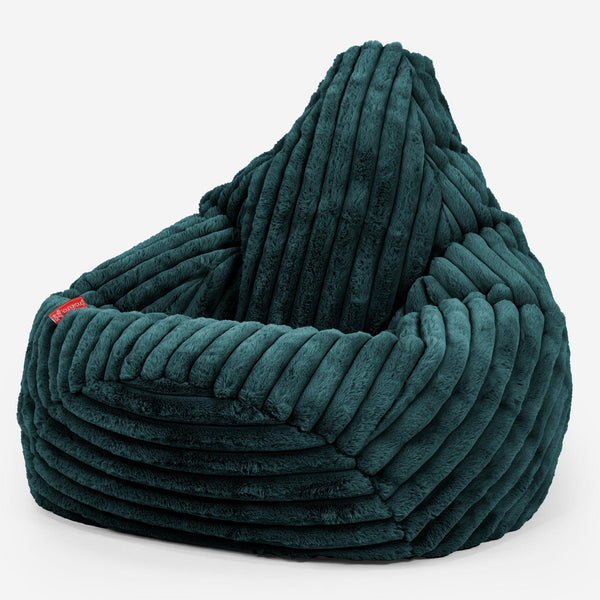 Highback Bean Bag Chair - Ultra Plush Cord Teal 01
