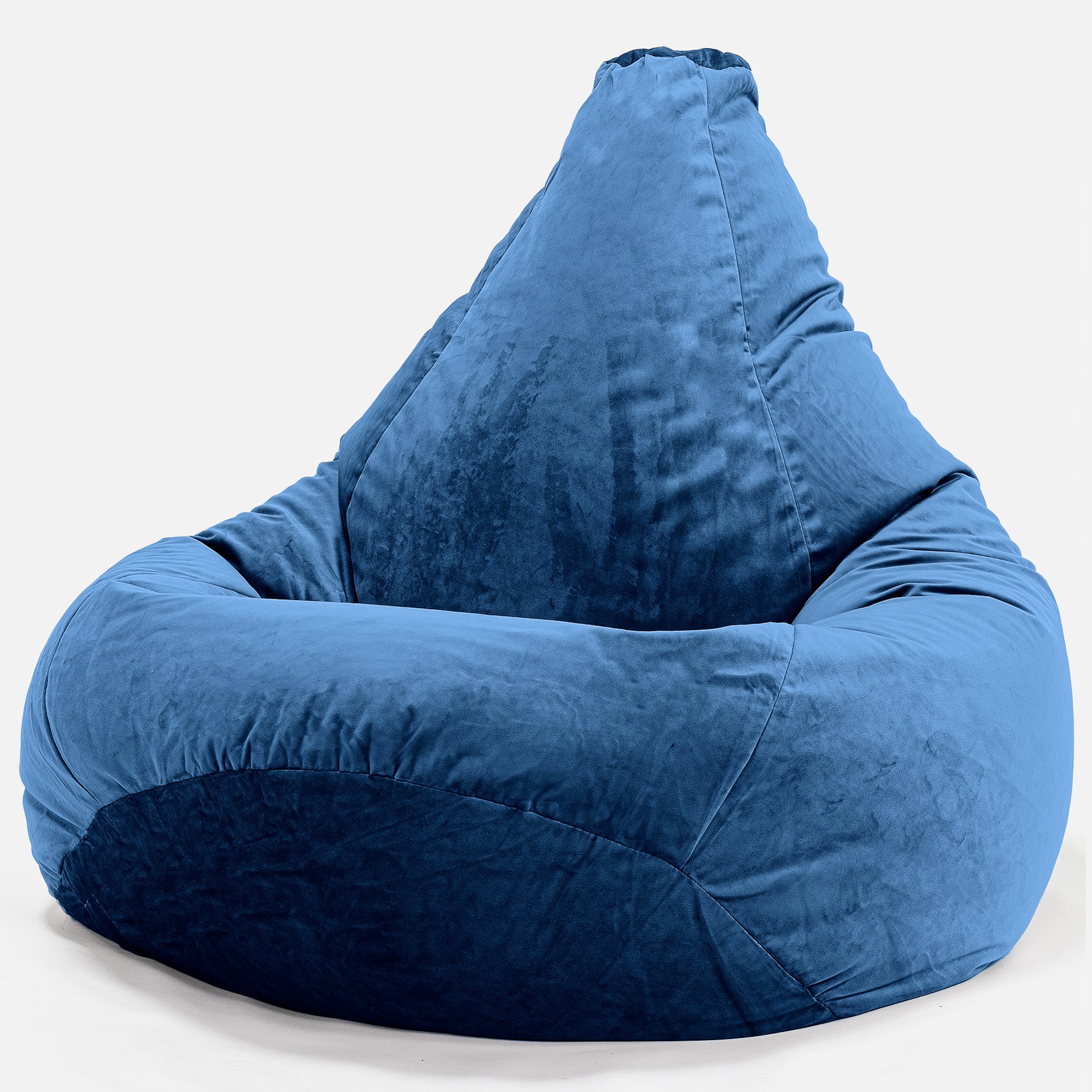 Lounge Pug Highback Gaming Bean Bag Chair Velvet Midnight Blue Beanbag