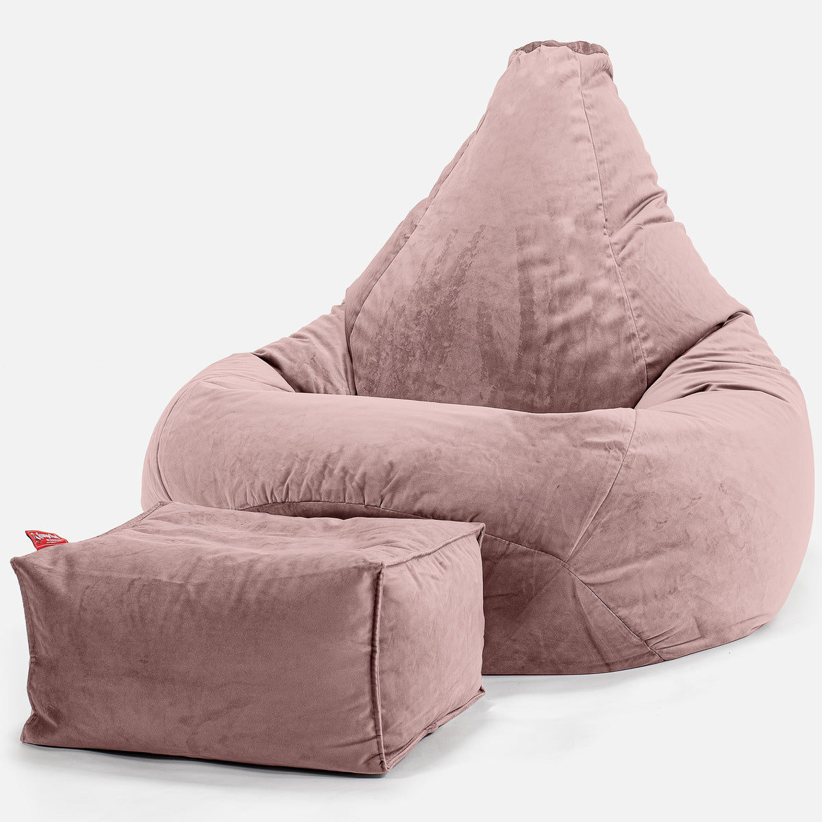 Lounge Pug Highback Gaming Bean Bag Chair Velvet Rose Pink Beanbag