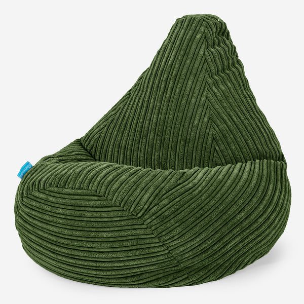 Highback Kids Bean Bag Chair 1-5 yr - Cord Forest Green 01
