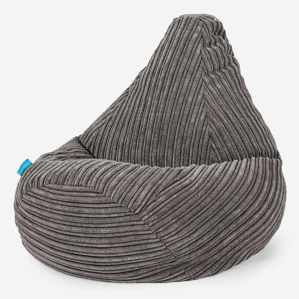 Highback Kids Bean Bag Chair 1-5 yr - Cord Graphite Grey 01