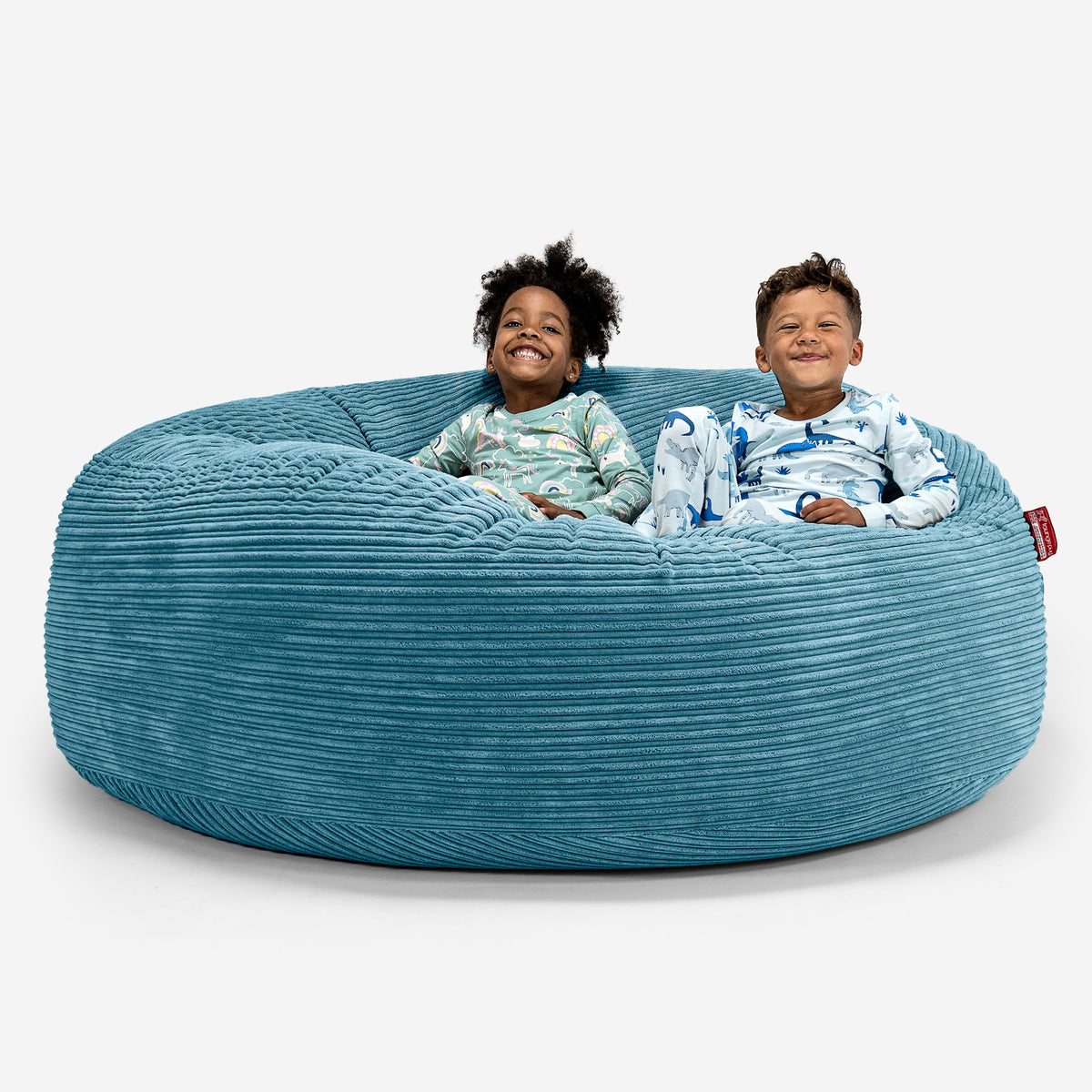Lounge Pug Huge Family Sized Kids Bean Bag Sofa Cord Aegean Blue