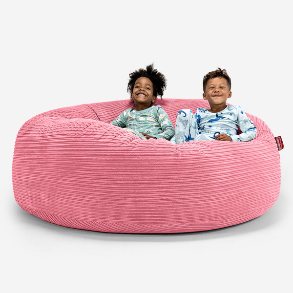 Huge Family Sized Kids' Bean Bag 2-14 yr - Cord Coral Pink 01