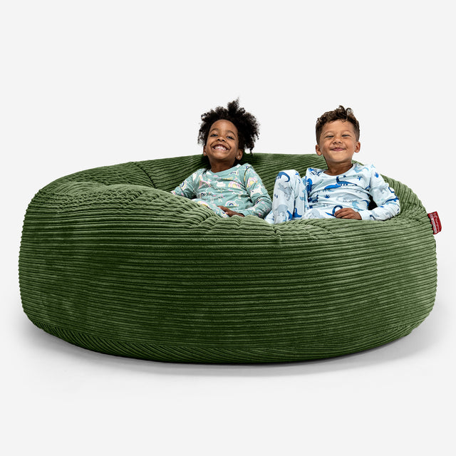 Huge Family Sized Kids' Bean Bag 2-14 yr - Cord Forest Green 01