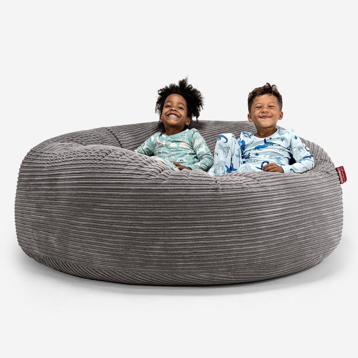 Lounge Pug Huge Family Sized Kids Bean Bag Sofa Cord Graphite Grey Massive Children s Beanbags UK Big Bertha Original UK