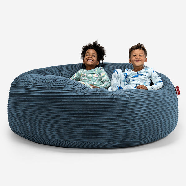 Lounge Pug Huge Family Sized Kids Bean Bag Sofa Cord Navy Blue