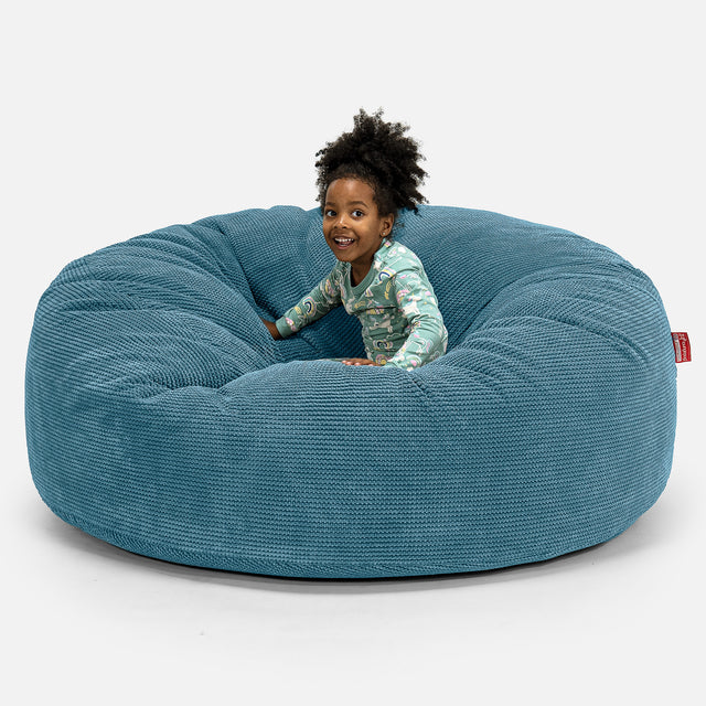 Huge Family Sized Kids' Bean Bag 2-14 yr - Pom Pom Aegean 01