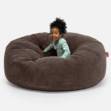 Lounge Pug Huge Family Sized Kids Bean Bag Sofa Pom Pom Chocolate