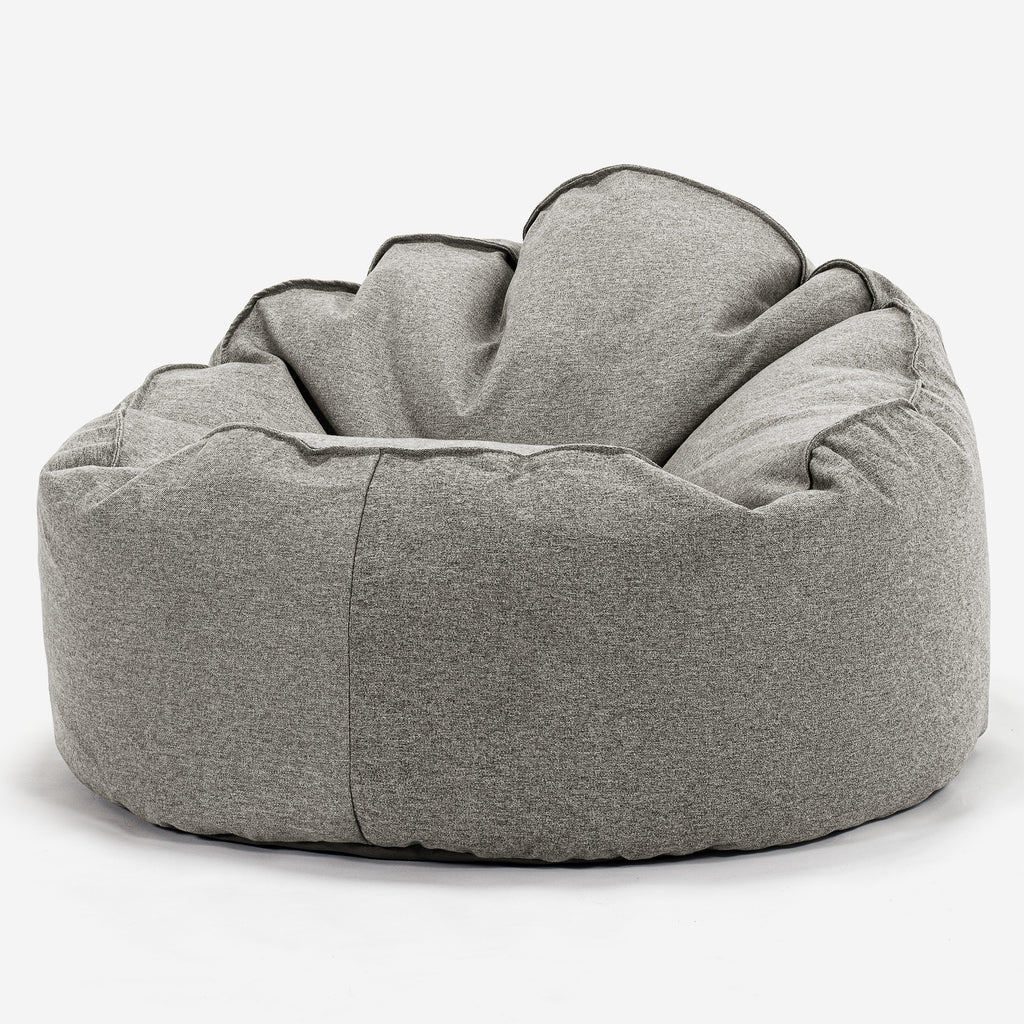 Mini Mammoth Bean Bag Chair - Interalli Wool Silver 01
