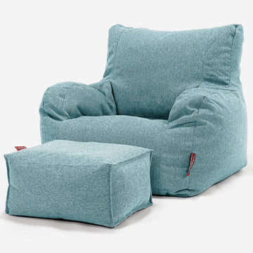 Bean Bag Armchair - Interalli Wool Aqua 02