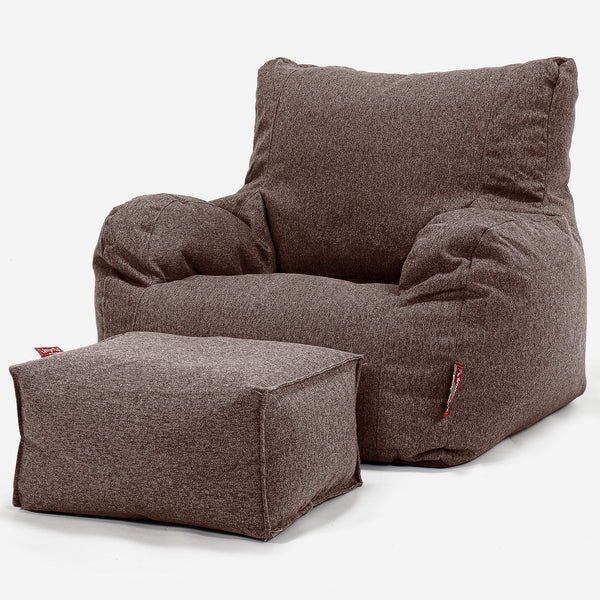 Bean Bag Armchair - Interalli Wool Brown 01