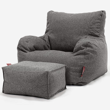 Bean Bag Armchair - Interalli Wool Grey 02