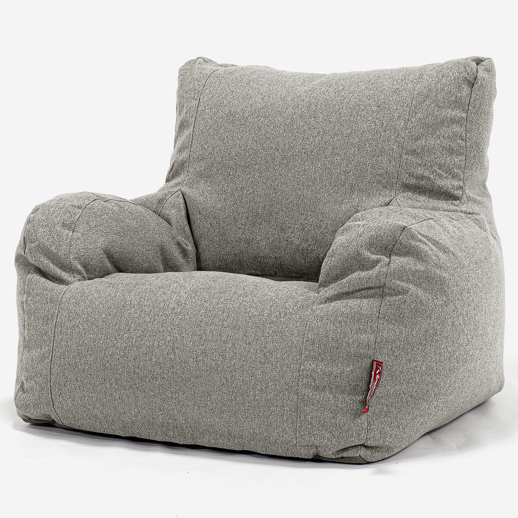 Bean Bag Armchair - Interalli Wool Silver 01