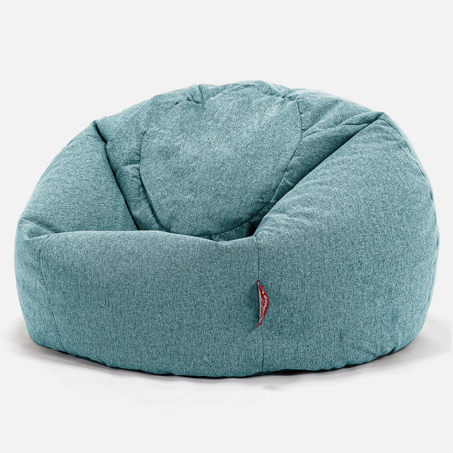 CloudSac Kids' Memory Foam Giant Children's Bean Bag 2-12 yr - Interalli Wool Aqua 01