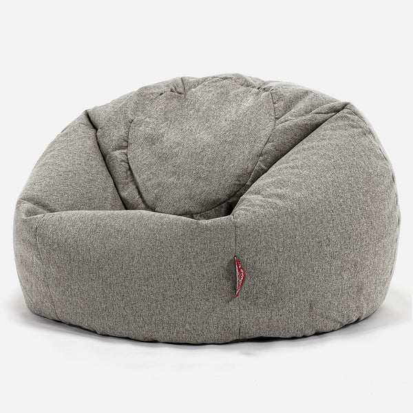 CloudSac Kids' Memory Foam Giant Children's Bean Bag 2-12 yr - Interalli Wool Silver 01