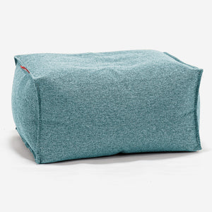 Small Footstool - Interalli Wool Aqua