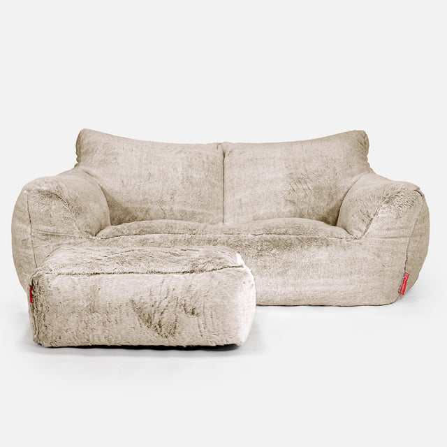 Josephine Sofa Bean Bag - Fluffy Faux Fur Rabbit Golden Brown 02