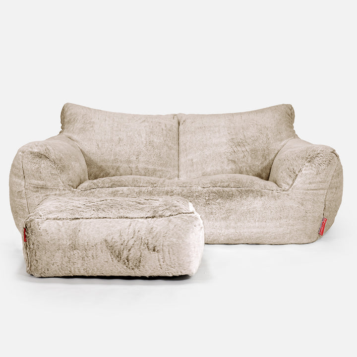 Josephine Sofa Bean Bag - Fluffy Faux Fur Rabbit Golden Brown 02