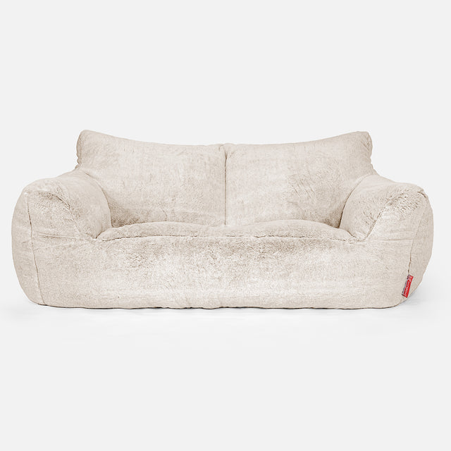 Josephine Sofa Bean Bag - Fluffy Faux Fur Rabbit White 01