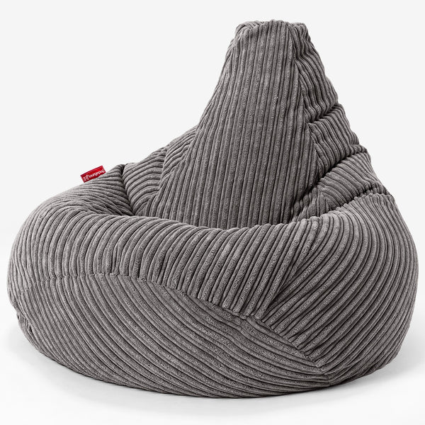 Children's Gaming Bean Bag Chair 6-14 yr - Cord Graphite Grey 01