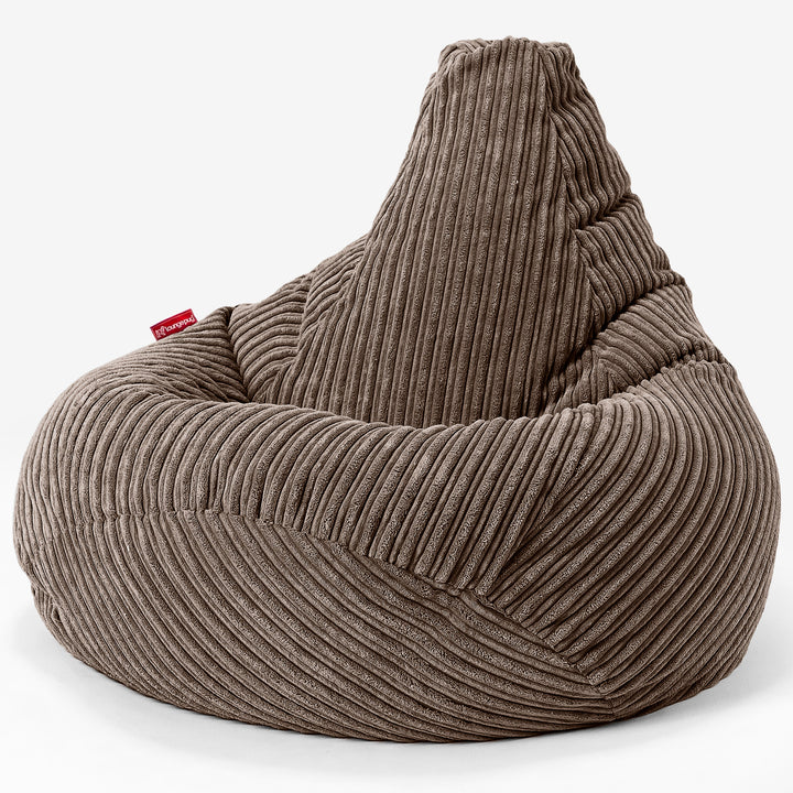 Children's Gaming Bean Bag Chair 6-14 yr - Cord Mocha Brown 02