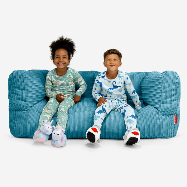 Kids' Giant Albert Sofa 2 Seater 2-14 yr - Cord Aegean Blue 01