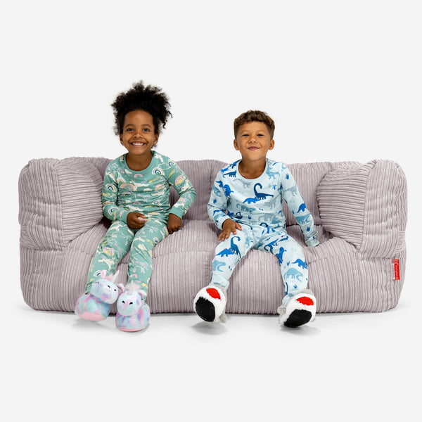 Kids' Giant Albert Sofa 2 Seater 2-14 yr - Cord Aluminium Silver 01