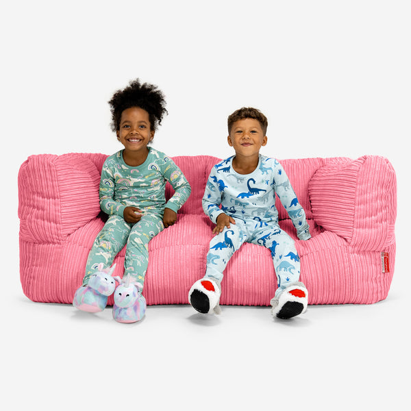 Kids' Giant Albert Sofa 2 Seater 2-14 yr - Cord Coral Pink 01