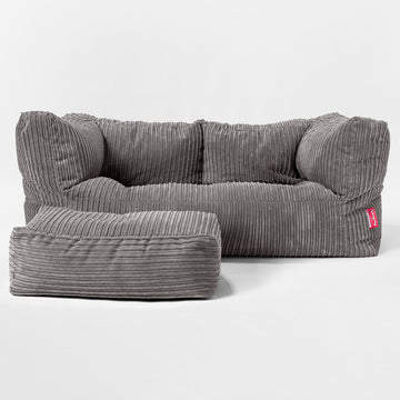 Kids' Giant Albert Sofa 2 Seater 2-14 yr - Cord Graphite Grey 02