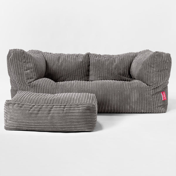Kids' Giant Albert Sofa 2 Seater 2-14 yr - Cord Graphite Grey 01