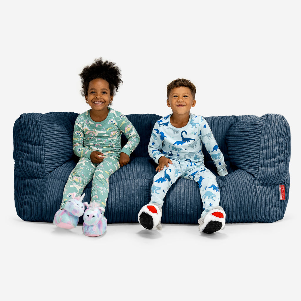 Kids' Giant Albert Sofa 2 Seater 2-14 yr - Cord Navy Blue 01