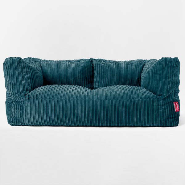 Kids' Giant Albert Sofa 2 Seater 2-14 yr - Cord Teal Blue 01
