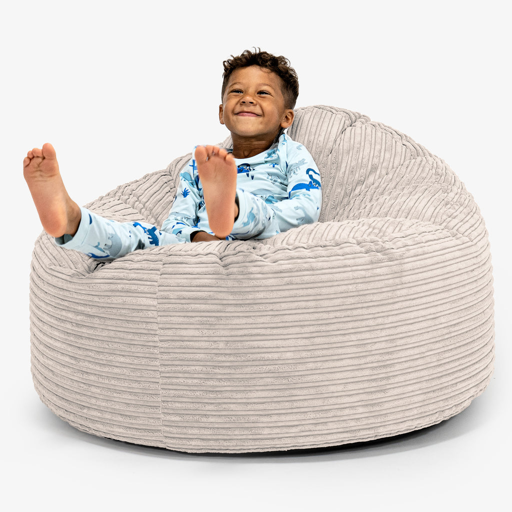 Lounge Pug Kids Giant Snuggle Bean Bag Chair UK Cord Ivory