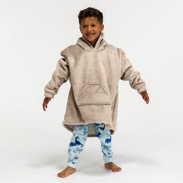 Kid's Oversized Hoodie Blanket Sweatshirt - Minky Cream / Mink 03