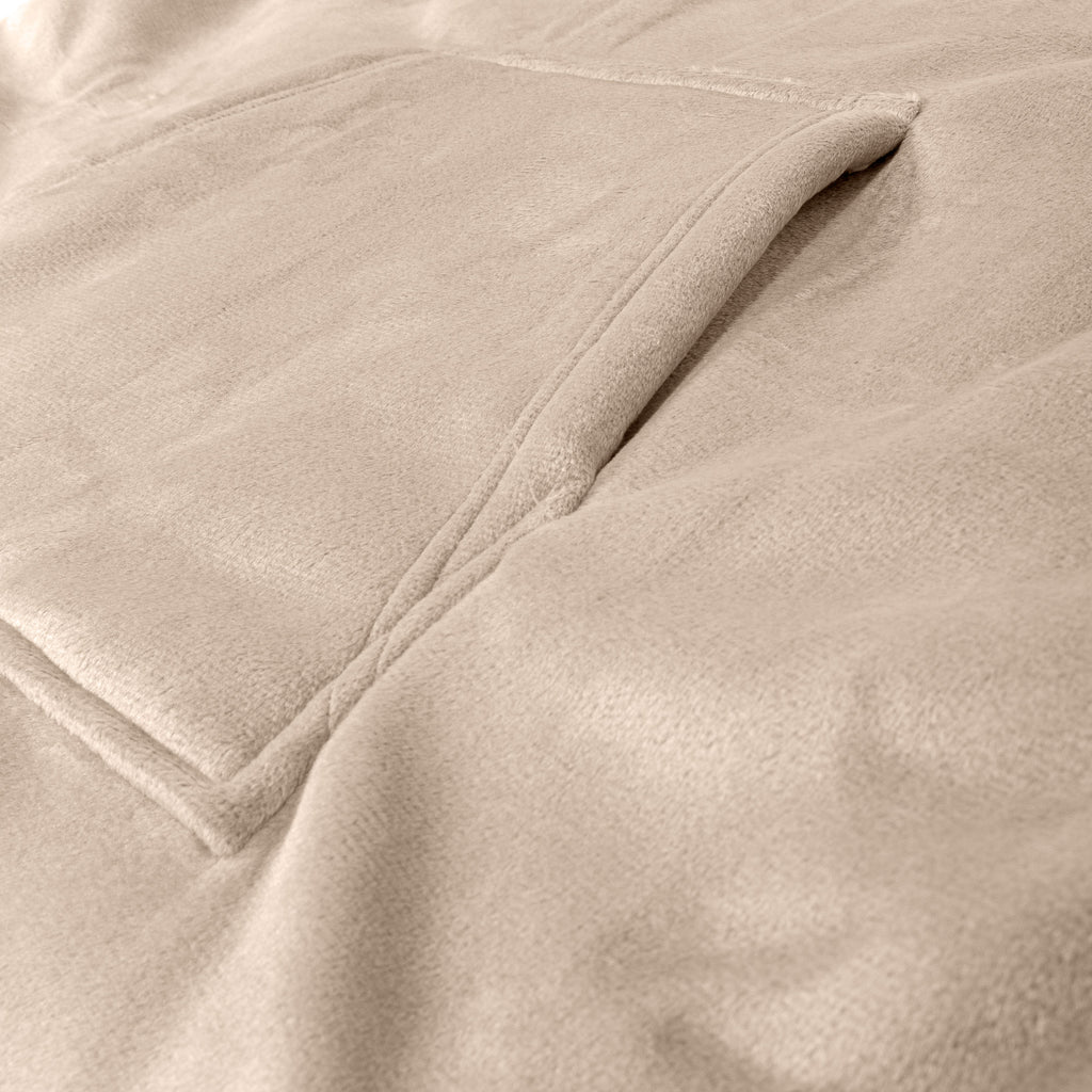 Kid's Oversized Hoodie Blanket Sweatshirt - Minky Cream / Mink 05