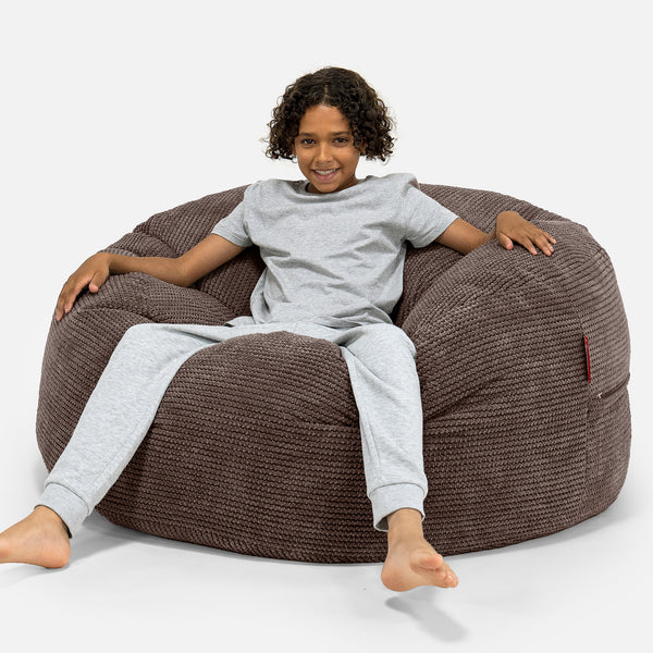 Ultra Comfy Kids' Super Sized Bean Bag 6-14 yr - Pom Pom Chocolate Brown 01
