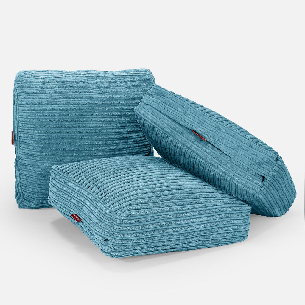 Large Floor Cushion - Cord Aegean Blue 04