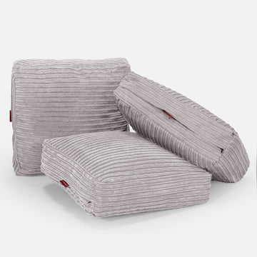 Large Floor Cushion - Cord Aluminium Silver 04