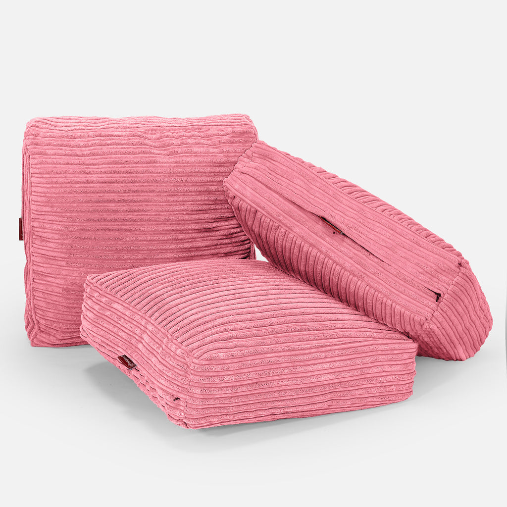Large Floor Cushion - Cord Coral Pink 04