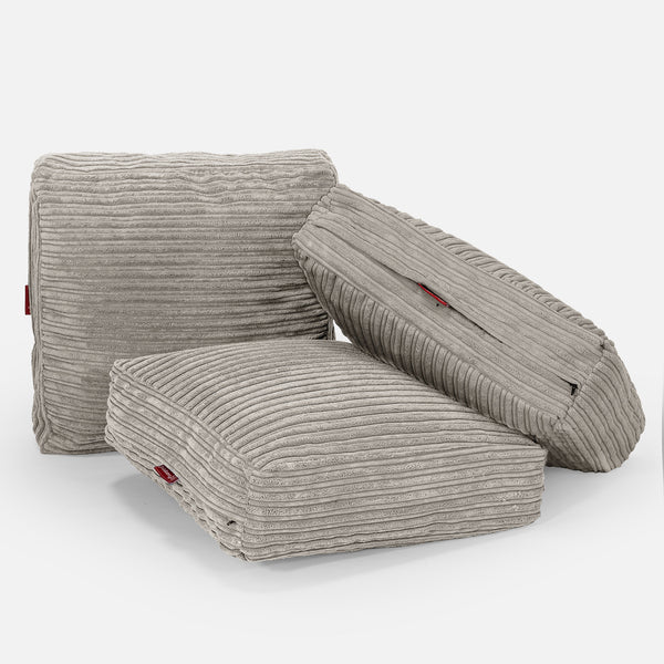 Large Floor Cushion - Cord Mink Fabric Close-up Image