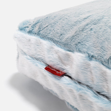 Large Floor Cushion - Faux Rabbit Fur Dusty Blue 02