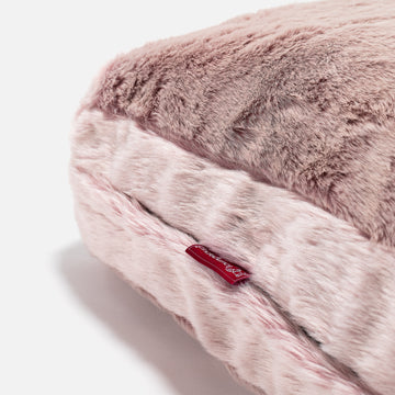Large Floor Cushion - Faux Rabbit Fur Dusty Pink 02