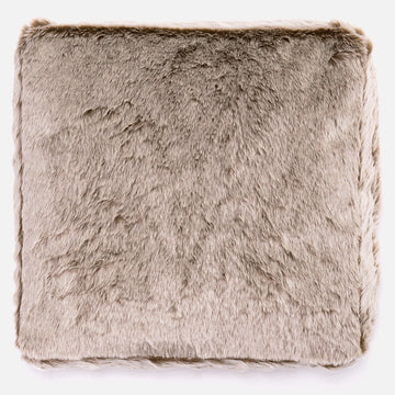 Large Floor Cushion - Faux Rabbit Fur Golden Brown 03