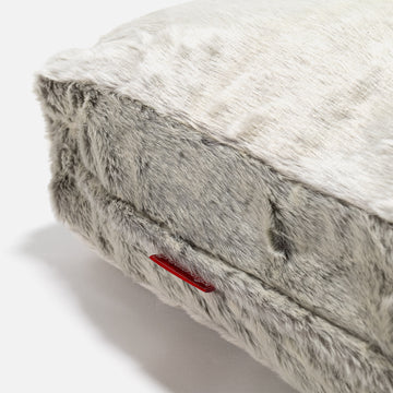 Large Floor Cushion - Faux Rabbit Fur Light Grey 02