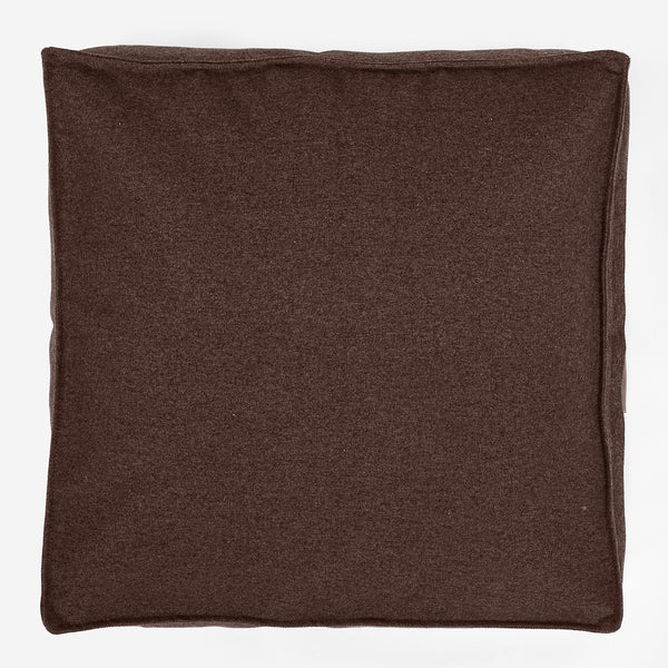 Large Floor Cushion - Interalli Wool Brown Fabric Close-up Image
