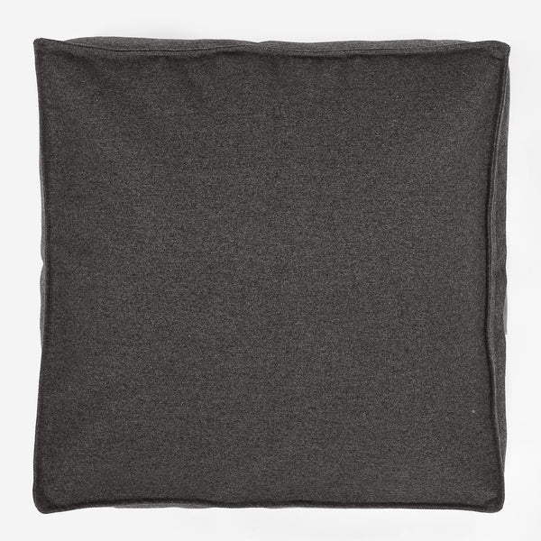 Large Floor Cushion - Interalli Wool Grey Fabric Close-up Image
