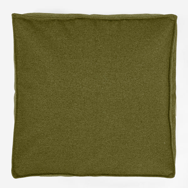 Large Floor Cushion - Interalli Wool Lime Green Fabric Close-up Image